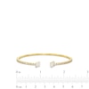 Thumbnail Image 3 of Baguette-Cut White Lab-Created Sapphire Zig-Zag Open Bangle in Sterling Silver with 18K Gold Plate - 6.75"