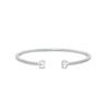 Thumbnail Image 1 of Oval White Lab-Created Sapphire Open Bangle in Sterling Silver - 6.75"