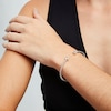 Thumbnail Image 2 of Oval White Lab-Created Sapphire Open Bangle in Sterling Silver - 6.75"