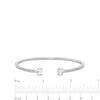 Thumbnail Image 3 of Oval White Lab-Created Sapphire Open Bangle in Sterling Silver - 6.75"