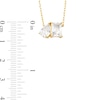 Thumbnail Image 3 of Pear-Shaped and Emerald-Cut White Lab-Created Sapphire Two Stone Necklace in Sterling Silver with 18K Gold Plate