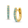 Thumbnail Image 1 of Swiss Blue Topaz Huggie Hoop Earrings in 10K Gold