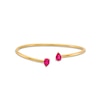 Thumbnail Image 1 of Pear-Shaped Lab-Created Ruby Open Bangle in 10K Gold - 6.75"