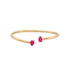 Thumbnail Image 0 of Pear-Shaped Lab-Created Ruby Open Bangle in 10K Gold - 6.75"