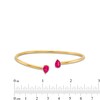 Thumbnail Image 3 of Pear-Shaped Lab-Created Ruby Open Bangle in 10K Gold - 6.75"