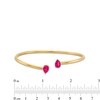 Thumbnail Image 2 of Pear-Shaped Lab-Created Ruby Open Bangle in 10K Gold - 6.75"