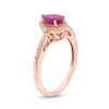 Thumbnail Image 2 of Pear-Shaped Certified Ruby and 1/5 CT. T.W. Diamond Teardrop Frame Ring in 10K Rose Gold