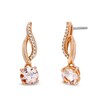 Thumbnail Image 1 of Morganite and 1/20 CT. T.W. Diamond Elongated Flame Drop Earrings in 10K Rose Gold