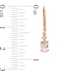 Thumbnail Image 3 of Oval Morganite and Diamond Accent Dangle Drop Earrings in 10K Rose Gold