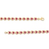 Thumbnail Image 2 of Lab-Created Ruby Teardrops Line Bracelet in Sterling Silver with 14K Gold Plate - 7.25"