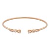 Pear-Shaped Morganite Three Stone Open Bangle In 10K Rose Gold - 7.25