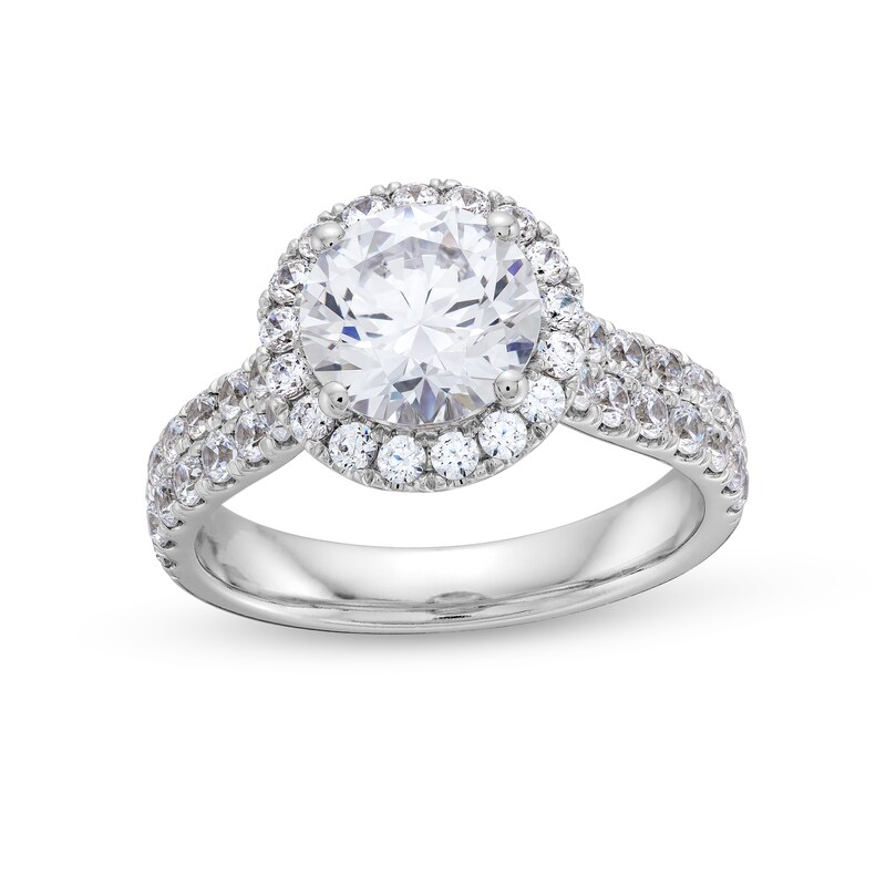 Main Image 1 of 3 CT. T.W. Certified Lab-Grown Diamond Frame Engagement Ring in 14K White Gold (F/VS2)