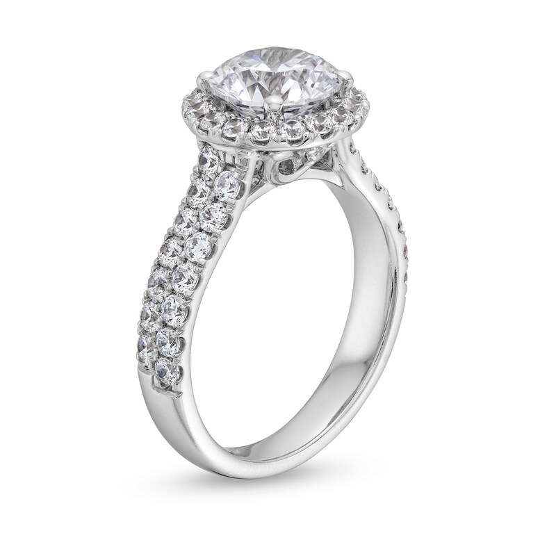 Main Image 3 of 3 CT. T.W. Certified Lab-Grown Diamond Frame Engagement Ring in 14K White Gold (F/VS2)
