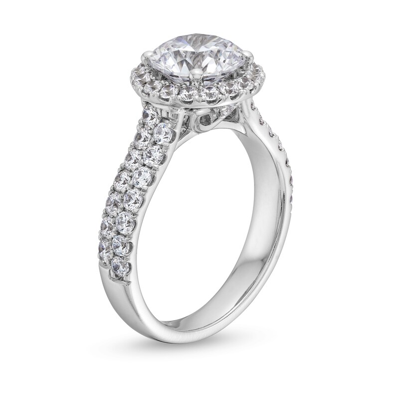 3 CT. T.W. Certified Lab-Created Diamond Frame Engagement Ring in 14K White Gold (F/VS2)