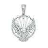 Men's 1/6 CT. T.W. Diamond Circle With Eagle Necklace Charm In Sterling Silver