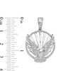 Thumbnail Image 2 of 1/6 CT. T.W. Diamond Circle with Eagle Necklace Charm in Sterling Silver