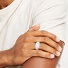 Thumbnail Image 1 of Men's 1/4 CT. T.W. Diamond Square-Top Ribbed Shank Ring in Sterling Silver
