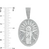 Thumbnail Image 2 of Men's 1/3 CT. T.W. Diamond Oval Christ the Redeemer Necklace Charm in Sterling Silver