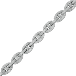 Men's 1 CT. T.W. Diamond Oval Chain Link Bracelet in Sterling Silver - 8.5&quot;