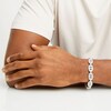 Thumbnail Image 1 of Men's 1 CT. T.W. Diamond Oval Chain Link Bracelet in Sterling Silver - 8.5"