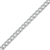 Thumbnail Image 1 of Men's 1/2 CT. T.W. Diamond Squared Curb Chain Bracelet in Sterling Silver - 8.5"