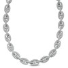 Thumbnail Image 1 of Men's 2 CT. T.W. Diamond Oval Chain Link Necklace in Sterling Silver - 22"
