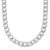 Thumbnail Image 1 of Men's 1 CT. T.W. Diamond Squared Curb Chain Necklace in Sterling Silver - 20"