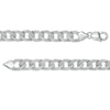 Thumbnail Image 3 of Men's 1 CT. T.W. Diamond Squared Curb Chain Necklace in Sterling Silver - 20"
