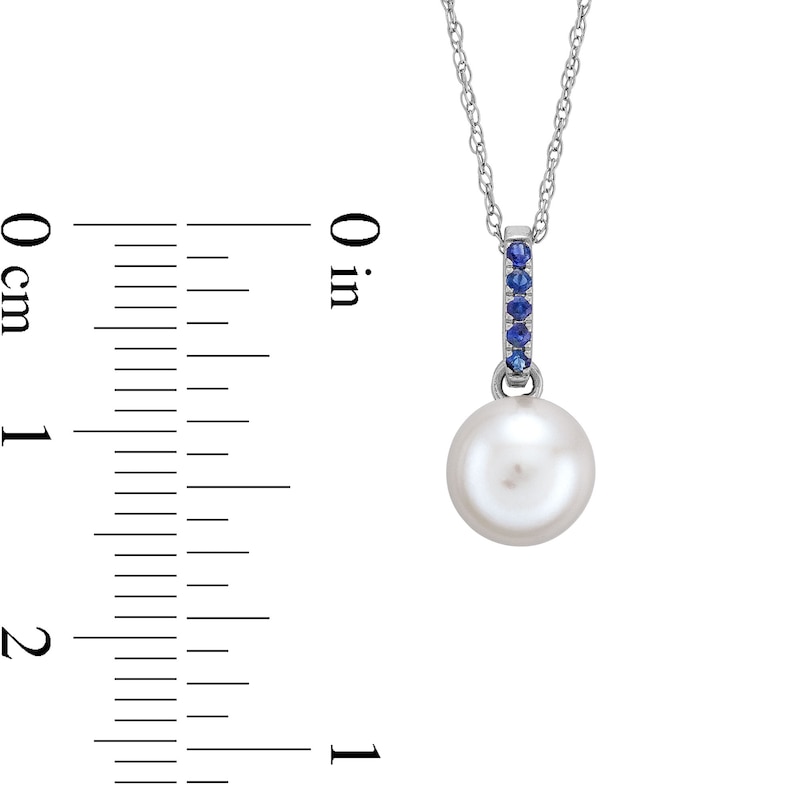 Main Image 3 of 7.0mm Freshwater Cultured Pearl Dangle Pendant in 10K White Gold
