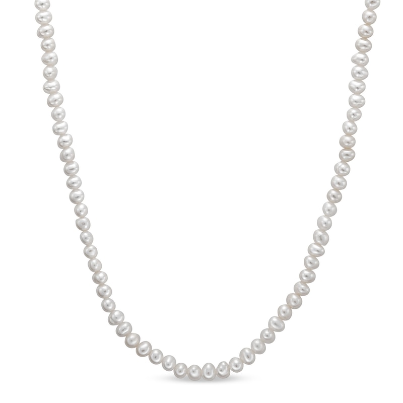 Main Image 1 of 3.0-3.5mm Freshwater Cultured Pearl Strand Necklace with Sterling Silver Clasp