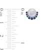 Thumbnail Image 2 of 6.0mm Button Freshwater Cultured Pearl and Blue Sapphire Half Frame Stud Earrings in 10K White Gold