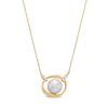 Thumbnail Image 1 of 7.5-8.0mm Freshwater Cultured Pearl and 1/20 CT. T.W. Diamond Interlocking Circles Necklace in 10K Gold