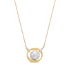 Thumbnail Image 0 of 7.5-8.0mm Cultured Freshwater Pearl and 1/20 CT. T.W. Diamond Interlocking Circles Necklace in 10K Gold