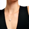 Thumbnail Image 1 of 7.5-8.0mm Cultured Freshwater Pearl and 1/20 CT. T.W. Diamond Interlocking Circles Necklace in 10K Gold