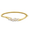 Thumbnail Image 1 of Freshwater Cultured Pearl Cluster Bypass Bangle in Sterling Silver with 18K Gold Plate-7.25"