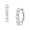 Thumbnail Image 1 of 2 CT. T.W. Certified Lab-Grown Diamond Five Stone Hoop Earrings in 14K White Gold (F/SI2)