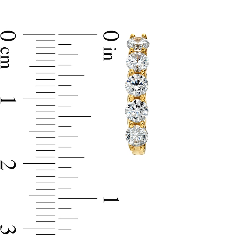 Main Image 3 of 2 CT. T.W. Certified Lab-Grown Diamond Five Stone Hoop Earrings in 14K Gold (F/SI2)