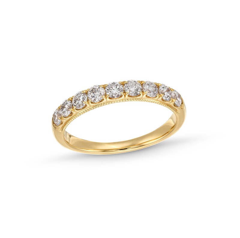 Main Image 1 of 3/4 CT. T.W. Diamond Nine Stone Vintage-Style Anniversary Band in 14K Gold