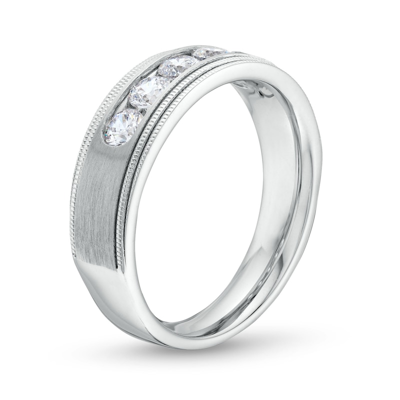 Main Image 3 of 1 CT. T.W. Certified Lab-Grown Diamond Channel-Set Five Stone Band in 14K White Gold (F/VS2)