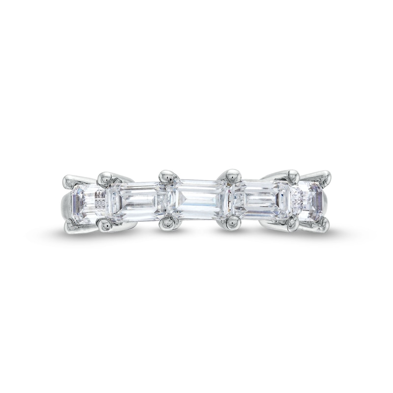 Sideways 1-1/2 CT. T.W. Emerald-Cut Certified Lab-Created Diamond Five Stone Band in 14K White Gold (F/VS2)