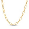 Thumbnail Image 1 of Diamond-Cut 10.0mm Oval Link Chain Necklace in Hollow 14K Gold - 18"