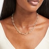 Thumbnail Image 2 of Diamond-Cut 10.0mm Oval Link Chain Necklace in Hollow 14K Gold - 18"