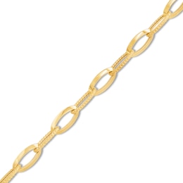 Diamond-Cut 10.0mm Oval Link Chain Bracelet in Hollow 14K Gold - 7.5&quot;