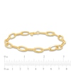 Thumbnail Image 4 of Diamond-Cut 10.0mm Oval Link Chain Bracelet in Hollow 14K Gold - 7.5"