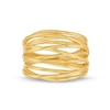 Thumbnail Image 3 of Layered Multi-Row Criss-Cros Ring in 10K Gold - Size 7