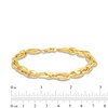 Thumbnail Image 3 of Diamond-Cut 6.6mm Layered Oval Link Chain Bracelet in Hollow 14K Gold - 7.5"