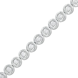 1 CT. T.W. Diamond Circles Line Bracelet in 10K White Gold