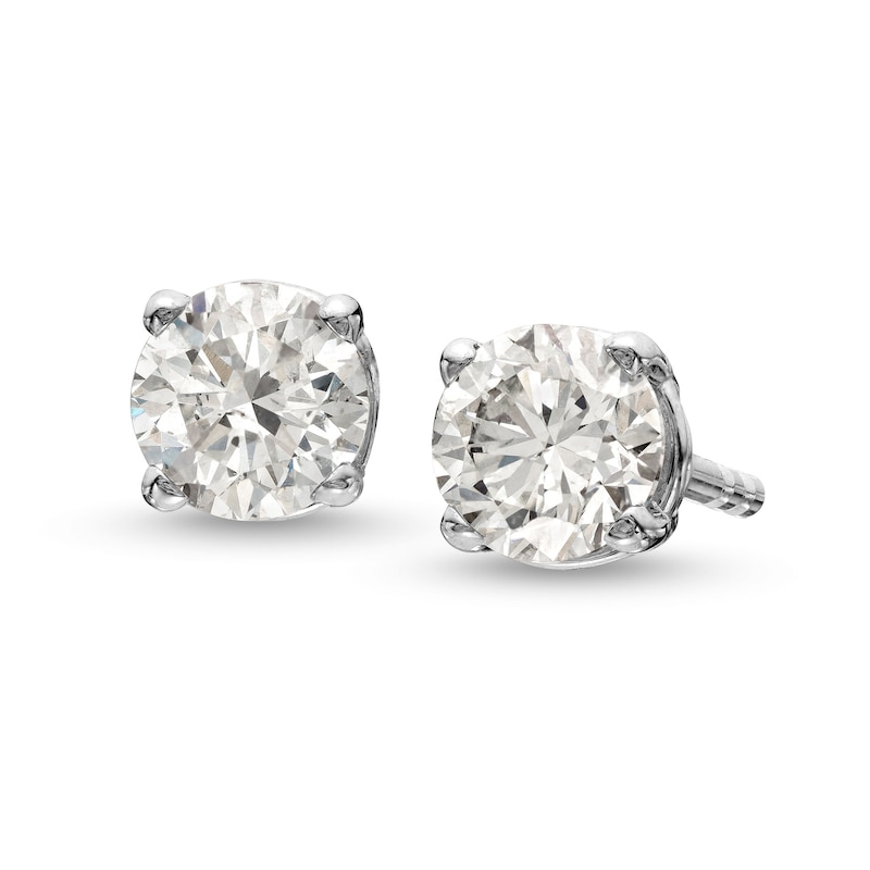 1/2 CT. T.W. Diamond Solitaire Stud Earrings in 10K White Gold (J/I3)