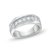 Thumbnail Image 1 of Men's 1-1/2 CT. T.W. Certified Lab-Grown Diamond Ten Stone Slightly Slanted Band in 14K White Gold (F/VS2)