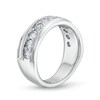 Thumbnail Image 3 of Men's 1-1/2 CT. T.W. Certified Lab-Grown Diamond Ten Stone Slightly Slanted Band in 14K White Gold (F/VS2)